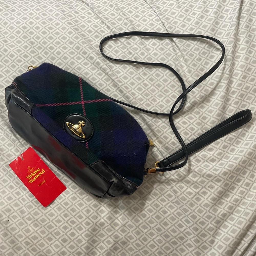 Vintage authentic Vivienne Westwood tartan crossbody bag.